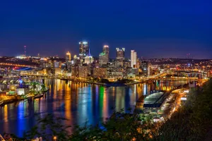 Pittsburgh Skyline And Both Shores Wallpaper