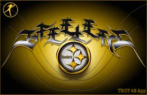 Pittsburgh Steelers Gold Theme Logo Art Wallpaper