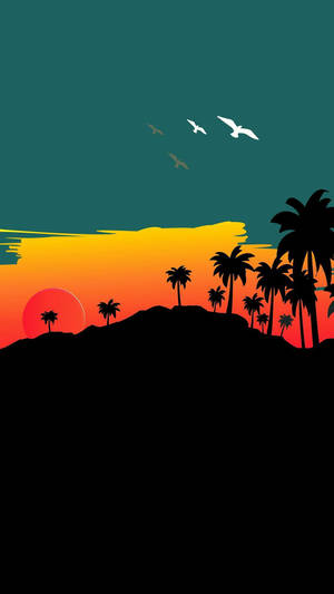 Pixel 4 Animated Tropical Island Wallpaper