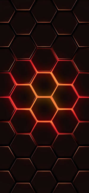 Pixel 5 Glowing Honeycomb Pattern Wallpaper