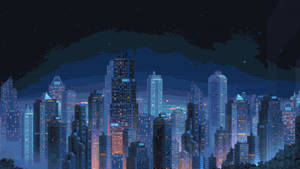 Pixel Art City Night