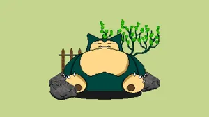 Pixel Game Snorlax Wallpaper