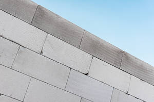 Plain Grey Brick And Sky Wallpaper