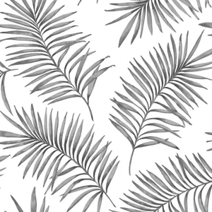 Plain White And Gray Leaves Wallpaper