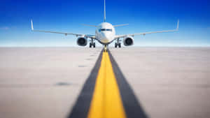 Plane Desktop On Runway Wallpaper