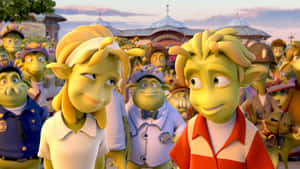 Planet 51 Alien Couple Lem And Neera Wallpaper