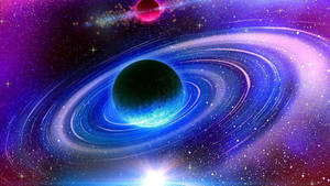 Planet In Dazzling Galaxy Background Wallpaper