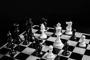 Plastic Chess Black White Wallpaper