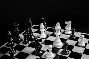 Plastic Chess Black White Wallpaper