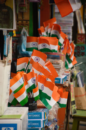 Plastic Indian Flags Tiranga Wallpaper
