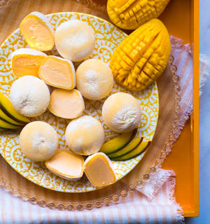 Plated Mango Mochi Wallpaper