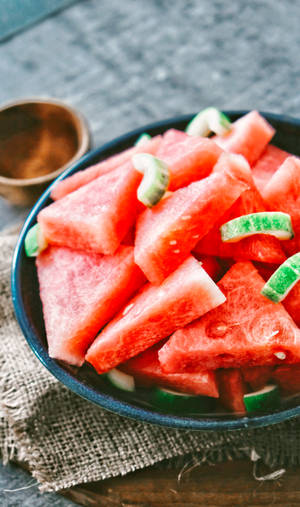 Plated Seedless Watermelon Slices Wallpaper