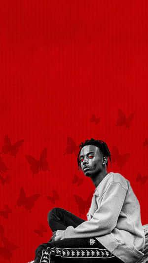 Playboi Carti With Butterflies Iphone Wallpaper