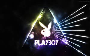 Playboy Logo With Glowing Rays Wallpaper