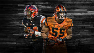 Players Of The Oregon State University Beavers Football Team In Action Wallpaper