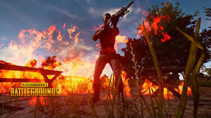 Playerunknown's Battleground Grassland On Fire Wallpaper