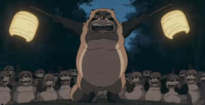 Playful Tanuki Of Pom Poko Wallpaper