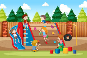 Playground Cartoon Art Wallpaper