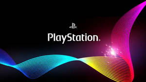 Playstation Colored Neon Waves Wallpaper