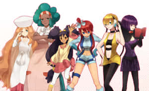 Pokemon Gym Leaders Anime Group Wallpaper