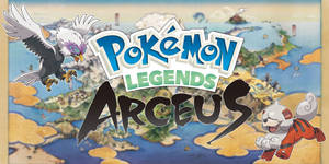Pokemon Legends Arceus Braviary And Growlithe Wallpaper