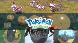 Pokemon Legends Arceus Photo Collage Wallpaper