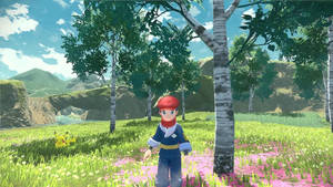 Pokemon Legends Arceus With Trees Wallpaper