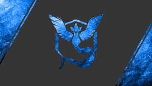 Pokemon Logo On A Blue Background Wallpaper