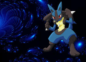Pokemon Lucario Blue Galaxy Pattern Wallpaper