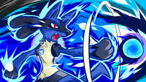 Pokemon Lucario Uses Force Palm Wallpaper