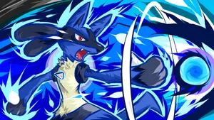 Pokemon Lucario Uses Force Palm Wallpaper