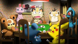 Pokemon Poker With Psyduck Wallpaper