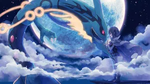 Pokemon Rayquaza With Trainer Wallpaper