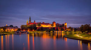 Poland's Wawel Castle's Night Lights Wallpaper