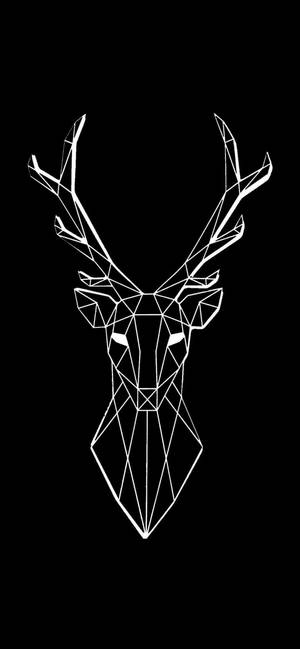 Polygonal Deer Minimalist Black Phone Wallpaper