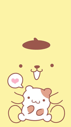 Pompompurin Minimal Face Yellow Canvas Hd Wallpaper