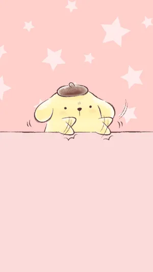 Pompompurin Pink Poster Wallpaper