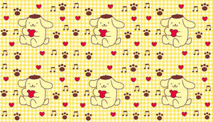 Pompompurin With Red Hearts Wallpaper