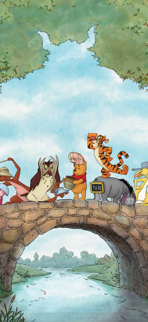 Pooh Characters Iphone X Cartoon Wallpaper