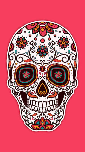 Pop Art Day Of The Dead Skull Wallpaper