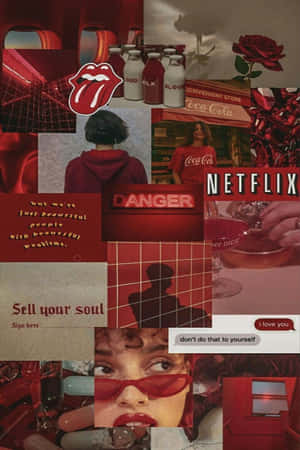 Pop Culture References Red Retro 80s Aesthetic Wallpaper