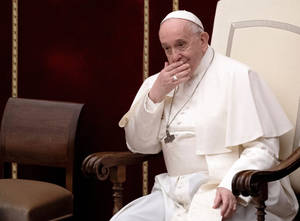 Pope Francis Sitting Vatican City Wallpaper
