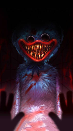 Poppy Playtime Huggy Wuggy’s Scary Smile Wallpaper