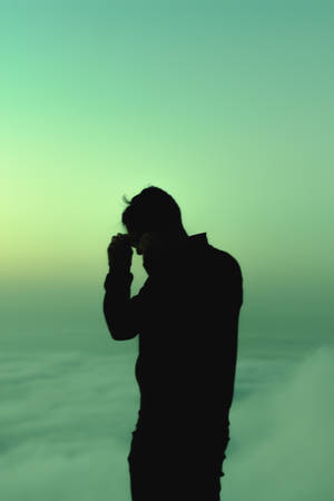 Popular Phone Man Silhouette Wallpaper