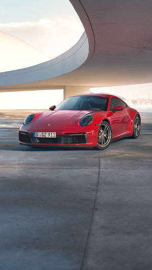 Porsche 911 Sleek Cherry Red Wallpaper