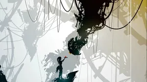 Portal 2 Black And White Art Wallpaper