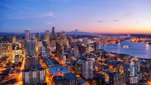 Portland Early Evening Wide Shot Wallpaper