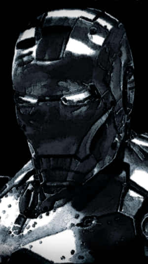 Portrait Iron Man Black And White Wallpaper