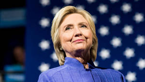 Portrait Of Hillary Clinton Looking Upward Wallpaper