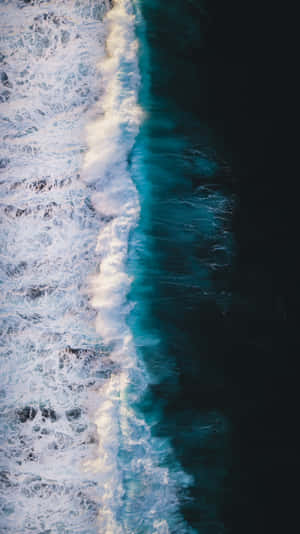 Portrait Photography Blue Ocean Waves Wallpaper